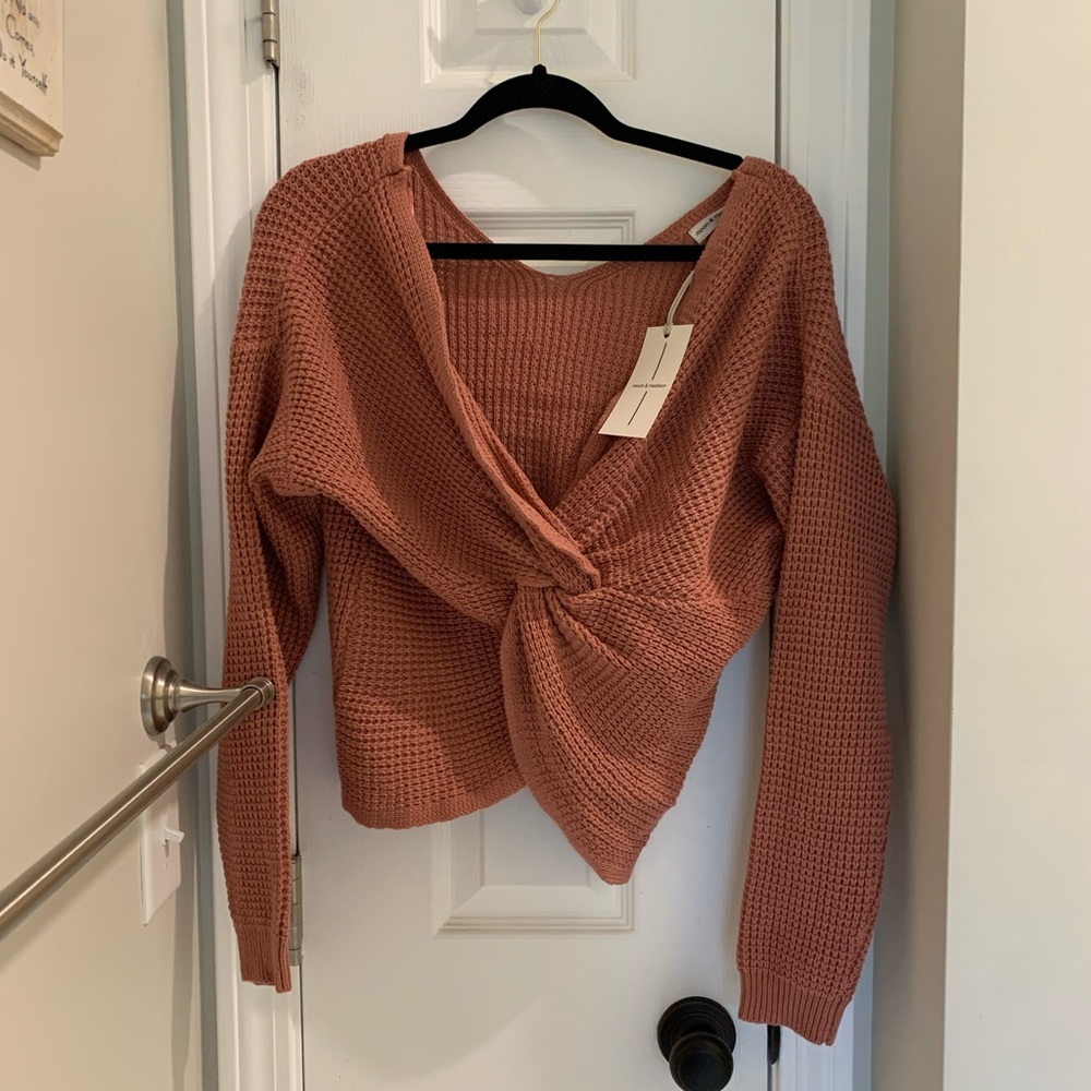 Knit tie knot sweater